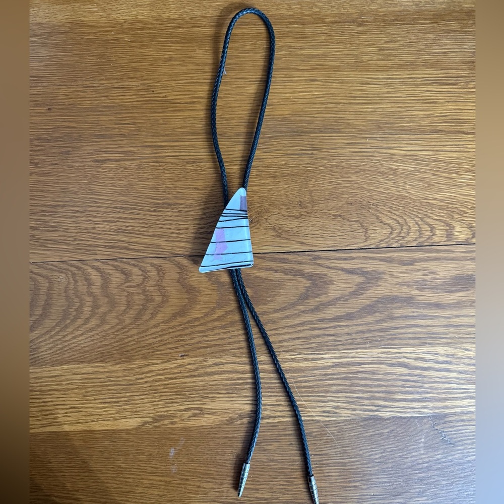 Geometric Bolo Tie with Black Cord